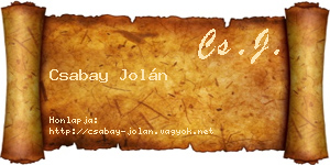 Csabay Jolán névjegykártya